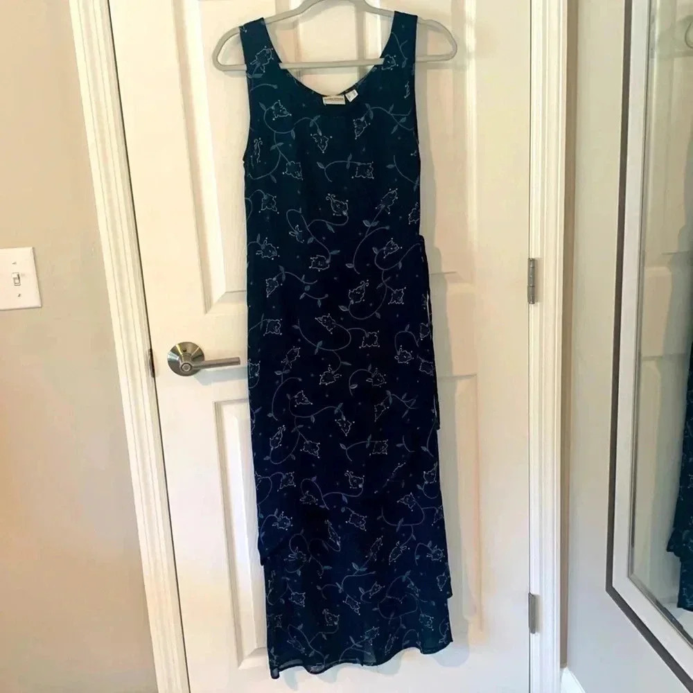 Ashley Brooke Designermode Navy Floral layered Dress
